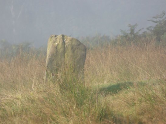 standing stone in the mist